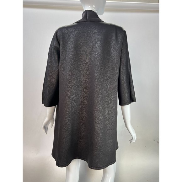 Kimono Styled custom Made Jacket Size Lg Black Neoprene - Picture 4 of 16